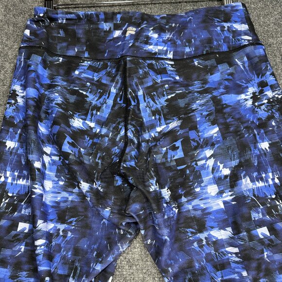 Fila Sport Pants Womens XL BLue Green Print Pull On Compression Yoga Running - Picture 6 of 6